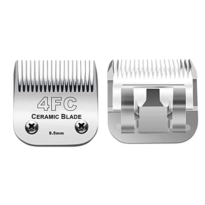 4FC Blade Detachable Pet Clipper Replacement Blades, Ceramic and Stainless Steel, Compatible with Andis, Oster, and Wahl Clippers - color: 1pack 4fc:3/8''(9.5mm)