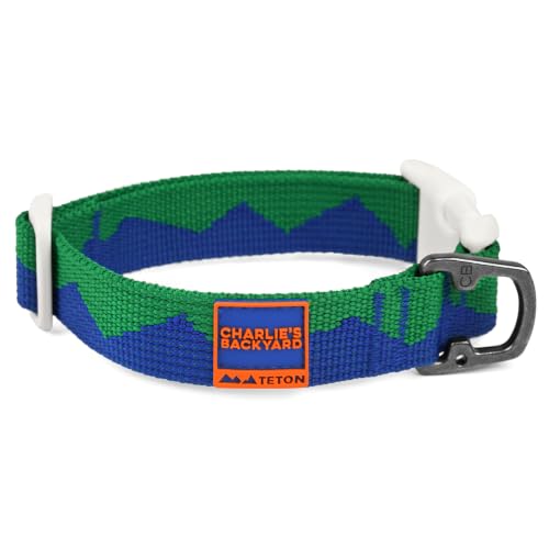 Charlie’s Backyard Teton Dog Collar, Urban to Trail Lightweight & Adjustable with Quick Release DURAFLEX Buckle, Durable D-Ring & All-Day Comfort, Sierra Dream, Small - color: Sierra Dream, size: Small