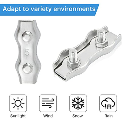 M5 Poly Rope Connectors, 30 Pcs Poly Rope Fence with Sleeve Tool for Electric Fences Wires, Electric Fence Rope Connection