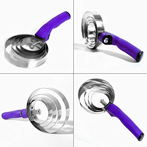 BOTH WINNERS Reversible Stainless Steel Curry Comb with Soft Touch Grip (Purple) - color: purple