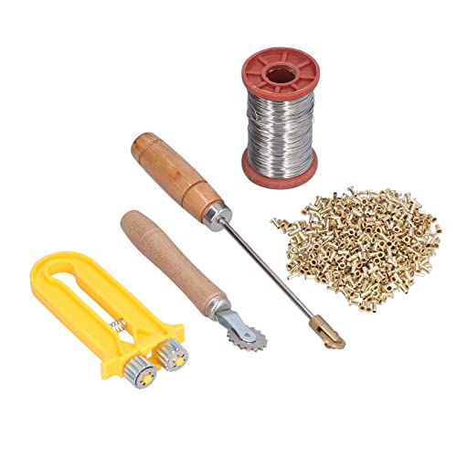 Zerodis Beekeeping Supplies Tools Set, Bee Starter Tools Kit Wire Embedder Beehive, Wire Tensioner with Copper Eyelets Iron Wires