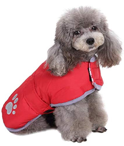 Queenmore Cold Weather Dog Coats Loft Reversible Winter Fleece Dog Vest Waterproof Pet Jacket Available in Extra Small, Small, Medium, Large Extra Large Sizes - color: Red, size: Small