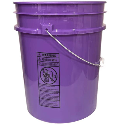 House Naturals 5 Gallon Purple Food Grade Plastic Bucket with Screw on Gamma lid, BPA Free, Made in USA (Pack of 3) (Purple Bucket with Orange Gamma) - color: Purple Bucket With Orange Gamma
