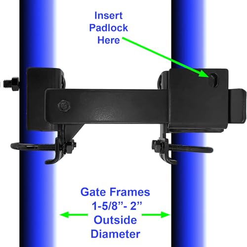 Black Powder Coated Commercial Strong Arm Double Gate Latch for Chain Link Fence – Securely Closes Two Gates Without Drop Rod, Fits 1-5/8" to 2" Frames, Heavy Duty Steel – 1 Latch - color: Black, size: COMMERCIAL