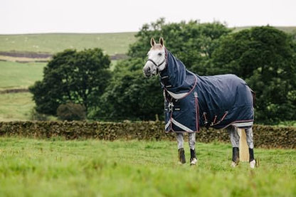 LeMieux Kudos 200g Turnout Blanket - 1680Denier Waterproof Outer - Detachable Neck Inlcluded - Navy - 75" - size: 75"