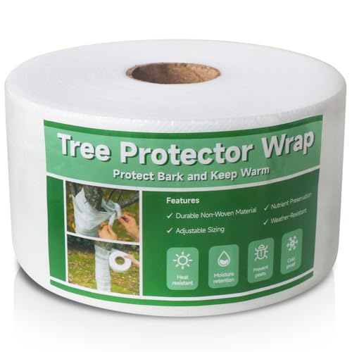 328ft Tree Wrap to Protect Bark, Tree Wrap for Damaged Bark, Tree Trunk Wrap to Keep Plants Warm and Tree Trunk Protectors from Deer and Animal, Durable and Effective, White - color: 328ft-white