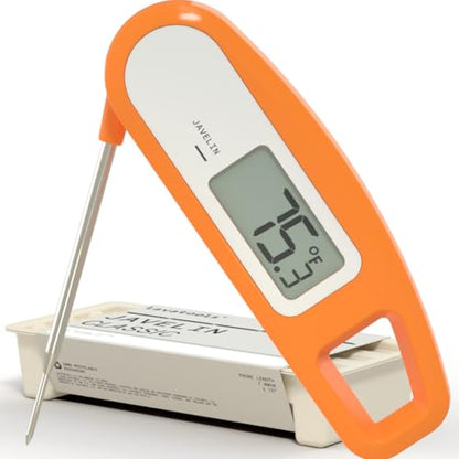 Lavatools Javelin® Ultra-Fast 3-Second Digital Instant Read Meat Thermometer for Grill and Cooking, 2.75" Probe, Compact Foldable Design, Large Display, IP65 Water Resistant, NSF Certified – Tangerine - color: Tangerine