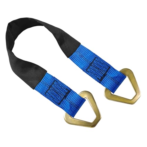 2" × 29" Premium Axle Tie Down Strap with D Rings, Heavy Duty Car Tire Wheel Tie-Down with Protective Sleeve, 6614 Lbs Adjustable Axle Tow Strap for Securing Vehicle Transport (Blue) - color: Blue