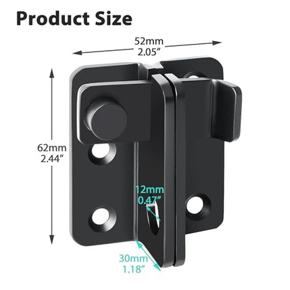 Flip Gate Latch with Padlock Hole, SUS304 Stainless Steel Safety Interior Door Lock Shed Barn Fence Garage, Matte Black, Large Size, AMS2002-B - size: Large