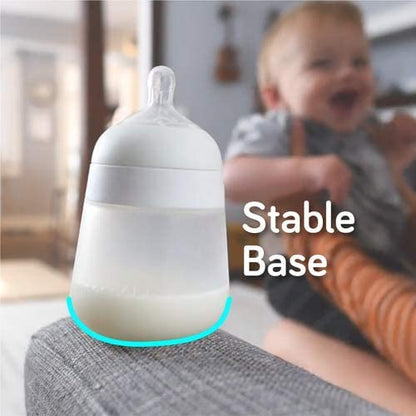 Nanobébé Flexy Silicone Baby Bottle, Anti-Colic, Natural Feel, Non-Collapsing Nipple, Non-Tip Stable Base, Easy to Clean 2-Pack, Teal, 9oz - color: Teal, style: 9oz, 2-Pack