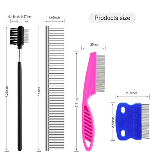 GUBCUB Pets Grooming Comb Kit for Small Dogs Puppies For Tear Stain Remover, 2-in-1 with Round Teeth to Remove Knots Crust Mucus - style: Pet Combs