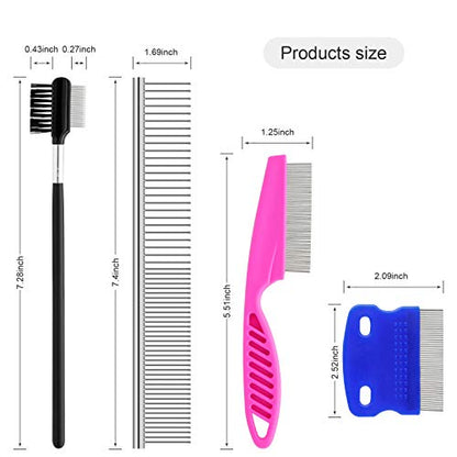 GUBCUB Pets Grooming Comb Kit for Small Dogs Puppies For Tear Stain Remover, 2-in-1 with Round Teeth to Remove Knots Crust Mucus - style: Pet Combs