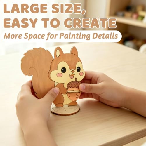 Vileafy 8 Pack Wooden Animal Painting Crafts for Kids Ages 4-8 | 8 Individual Party Favor with Paints & Brushes, DIY Build & Paint Arts and Crafts for Classroom, Birthday, Rainy Day Activity
