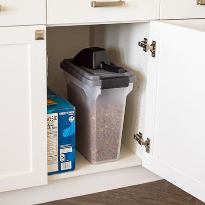 IRIS USA Dog Food Storage Container, Up to 13 lbs, Dark Gray, Made in USA - color: Dark Gray/Clear, size: 13 lbs