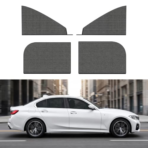 4 PCS Car Window Sunshade Mesh, Heat Block Double-Layer Side Window Shades, Breathable High-Density Glass Glass Protection Curtain, Fit for Most SUVs (Black #SUV) - color: Black #SUV