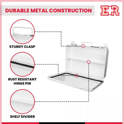 Ever Ready First Aid Metal Case, No.36 – 14” x 10” x 2.5” (Pack of 2) - size: 14" x 10" (Pack of 2)