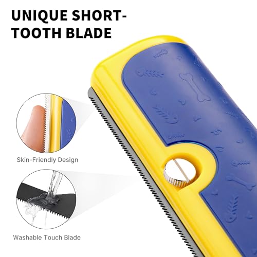 Dog Brush for Shedding, Blue and Yellow - color: Blue & Yellow