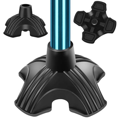 supregear Cane Tip 1 inch Heavy Duty - Self Standing Rubber Quad Base - size: 1 inch