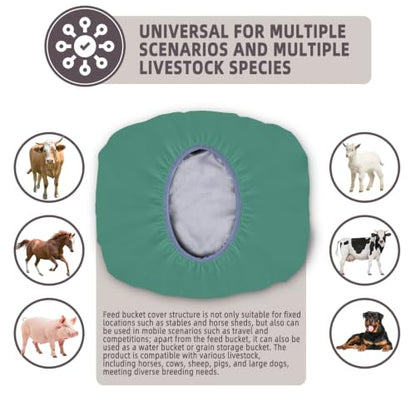 2-5 Gallon Horse Bucket Cover, Waterproof Horse Feed Bucket Cover, Lightweight and Easy to Use (Excluding Bucket, Green) - color: Green