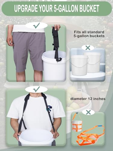 5 Gallon Bucket Shoulder Strap Strap：Heavy-Duty Adjustable Nylon Handle 20l Rope Bucket, Gardening, Camping Car Washing Use for Grips Buckets with Handles