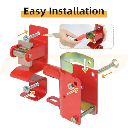 Red One Way Gate Latch – Heavy Duty Farm Gate Latch - color: 1 Pack Red One Way Gate Latch