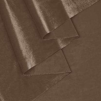 KKJIAF 2 Yard Brown Stretch Velvet Fabric 60" Wide for DIY Crafts - color: Brown, size: 2 Yard