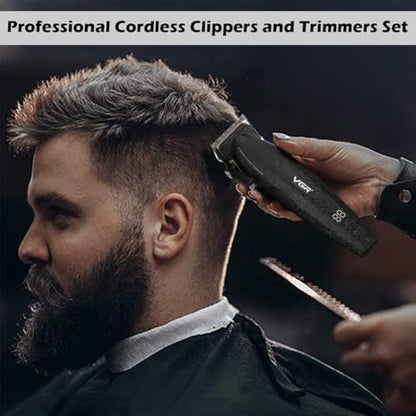 VGR 640 Professional Hair Clippers for Men with Clipper Trimmer Set, Black - color: Black