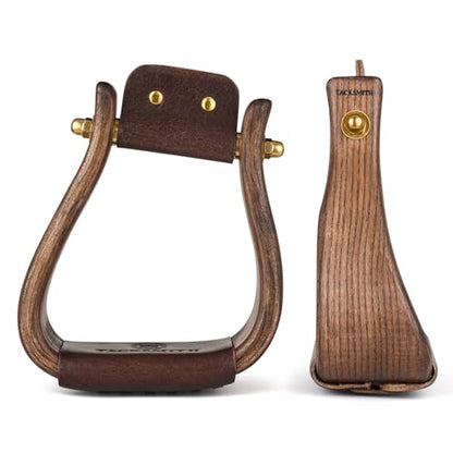 Trailmaster Wooden Western Horse Stirrups, 3 Inch Tread