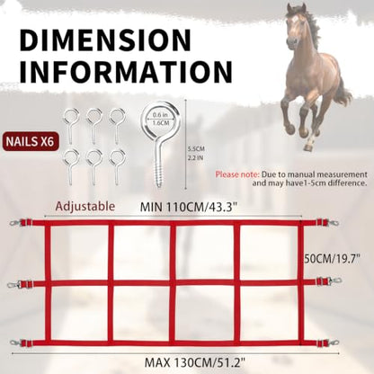 48" x 20" Stall Guards for Horses with Adjustable Straps and Hardware (Red) - color: Red