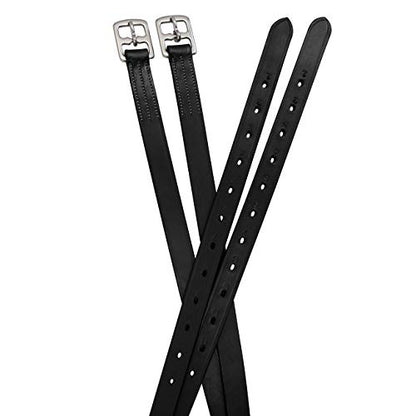 Soft Leather Stirrup Leathers with Stainless Steel Hardware, These 1" Wide Leathers Come with a One-Year Warranty.-Pair - color: Black, size: 60" (Extra Long)
