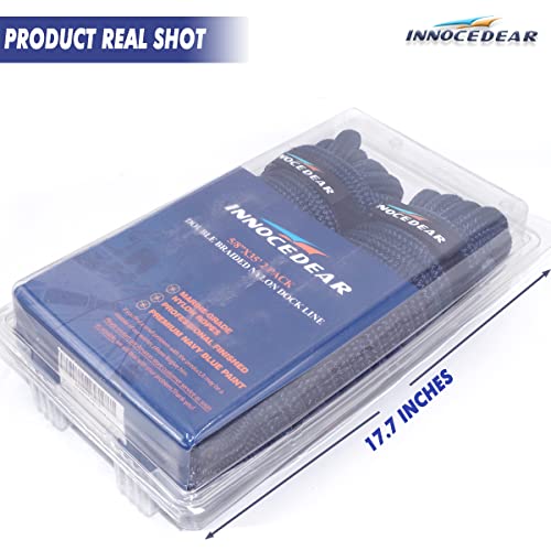 2 Pack Premium Navy Blue Dock Lines - 15' / 25'/35' with Eyelet.Double Braided Nylon Dock Line/ - size: 5/8" x 35 FT