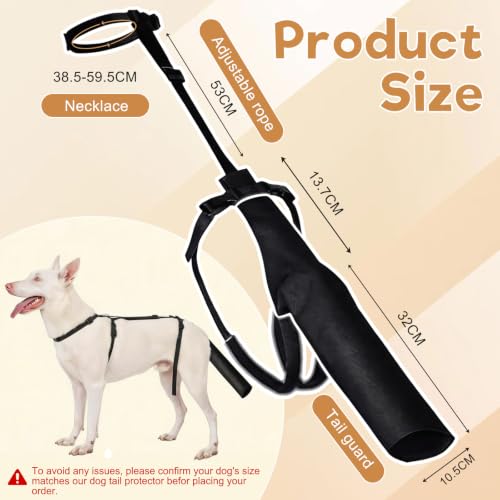 Dog Tail Protector for Large Dogs Adjustable Harness Style Tail Guard-Black