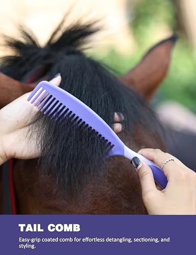 11-Piece Horse Grooming Kit with Waterproof Tote Sugar Taro - color: Sugar Taro