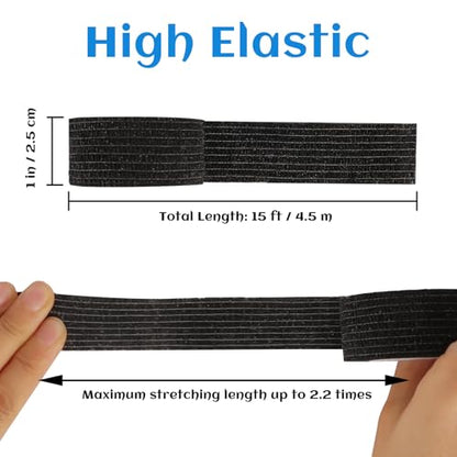 24 Rolls Elastic Self Adhesive Bandage Wrap 1 Inch, Breathable Non Woven Cohesive Bandage, Vet Wrap for Dogs, Ankle Sprains Swelling Medical First Aid Tape, Sports Athletic Tape Color Black - color: 1 Inch-24 Count Black