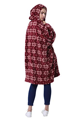 Catalonia Oversized Blanket Hoodie, Wearable Fleece Blanket Sweatshirt - color: Stella / Plush