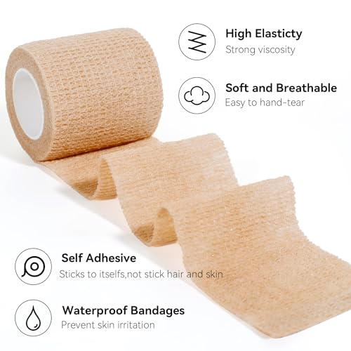 Self Adhesive Bandage Wrap,Bandage Tape,Medical Tape,Vet Tape - color: Black, size: 1inch*16rolls