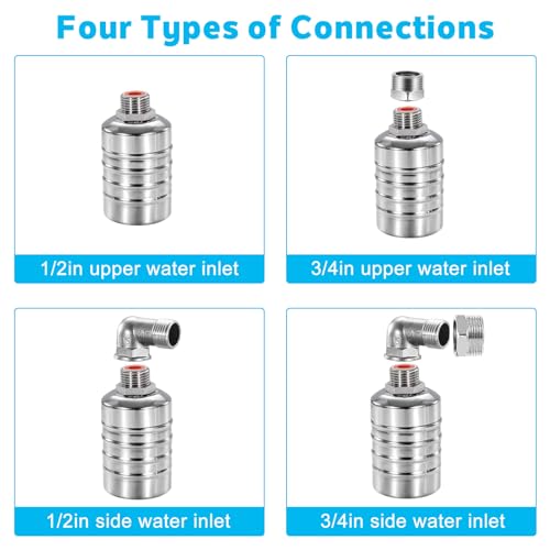 2 Pack 1/2"-3/4" Water Foat Vlave for Tanks, Pools, Livestock Troughs - size: 2 Pack