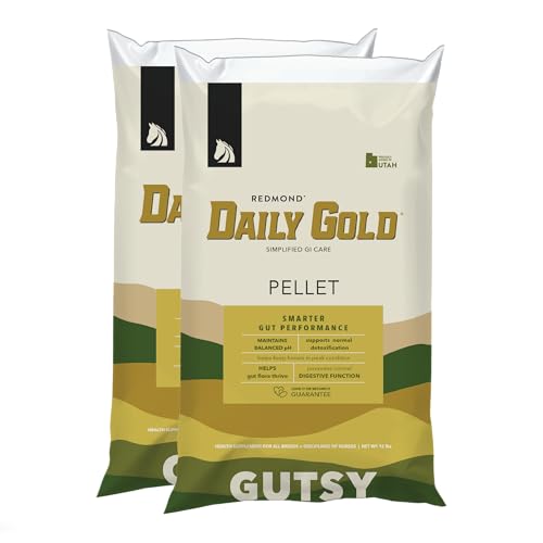 REDMOND Daily Gold Pellets Stress Relief, Natural Healing Clay for Gastric Ulcers in Horses (2 Pack) - size: Pellet (2 Pack)