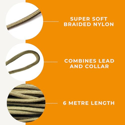Dog & Field Long Dog Leash for Dog Training - 20ft. Long Line Leash, Soft Braided Nylon Rope. Extra Long Lead for Dogs, for Running, Camping, Yard & Hiking, Suitable for All Breeds, 20ft