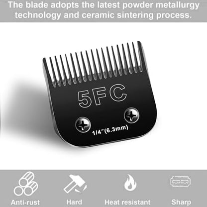 2PCS Dog Grooming Replacement 5FC Blades Compatible with Andis/Oster A5 - color: 6.3mm