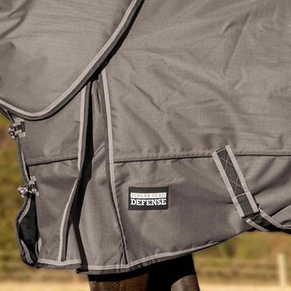 Jeffers Poplar Head Defense 1680 Denier Waterproof Turnout Blanket with Detachable Neck Cover 69", 240g Insulated Winter Horse Coat, Durable Outdoor Equestrian Rug, Adjustable Straps, Plymouth Brown - size: 69 in