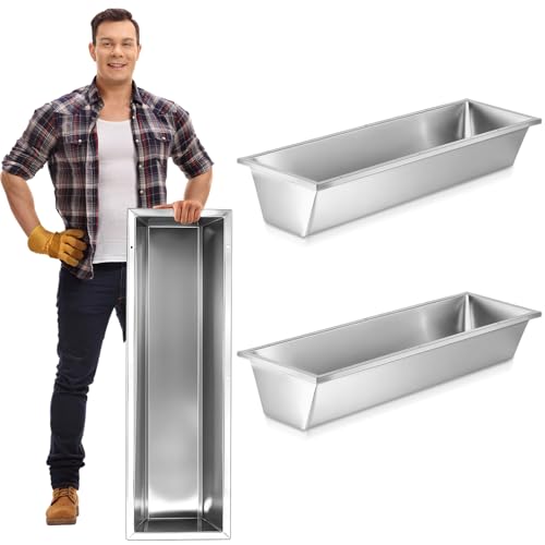 Geelin 2 Pcs 12 Gallon/48 Quart Livestock Water Trough, Stainless Steel - size: 12 Gallon/48 Quart
