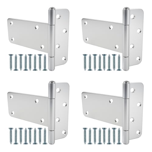 5 in T-Strap Shed Door Hinges,260 Lbs Capacity,4 Pack Heavy Duty Tee Hinge - color: Silver, size: 5 in -4 pcs