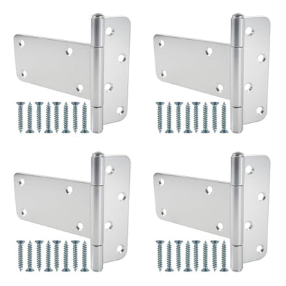 5 in T-Strap Shed Door Hinges,260 Lbs Capacity,4 Pack Heavy Duty Tee Hinge - color: Silver, size: 5 in -4 pcs