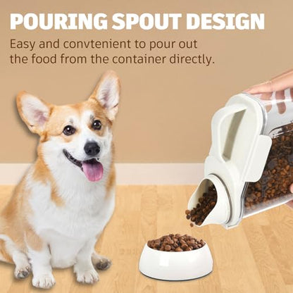 Pet Food Storage Container with Large Pour Spout, White - color: White