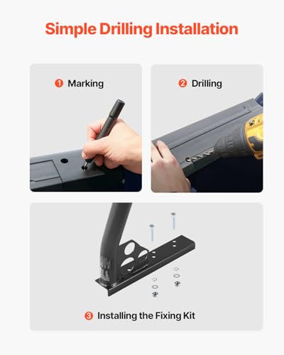 VEVOR Truck Ladder Rack, 49-73 in Width, Extendable Universal Cargo Rack, Heavy Duty Steel with 800 lbs Static Load Capacity, Ideal for Canoes, Surfboards, Ladders, Lumber, Tents, and Large Cargo - style: Drilling
