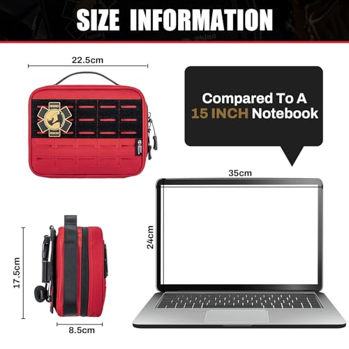 RHINO RESCUE Vehicle IFAK Trauma Kit with CAT Tourniquet Red - color: Red, size: Car Headrest Pack