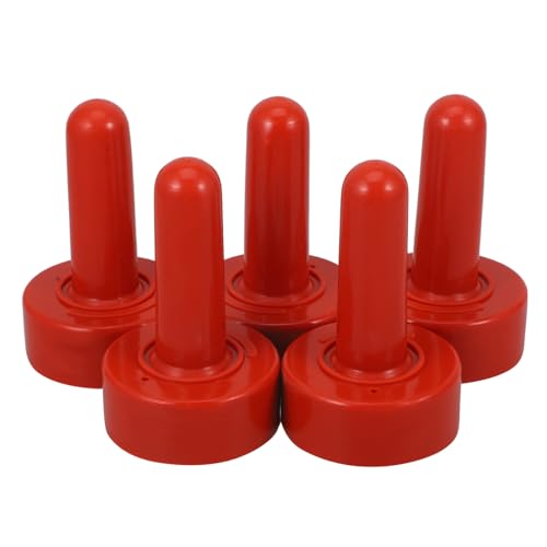 SUPVOX 5 Pcs Red Rubber Calf Milk Nipples: Food Grade Livestock Nursing Pacifier Pack - Thickened Wear Resistant Fake Teat Feeder Replacements for Goat Lamb Calf Cattle Bucket Bottle