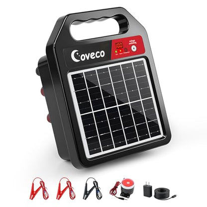 20Miles Solar Powered Electric Fence Charger,0.33J Solar Electric Fence - size: Without Accessories