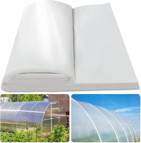 Greenhouse Plastic Sheeting 12' x 50' 6 Mil, Clear UV Resistant Heavy Duty Polyethylene Film, Thick Greenhouse Cover for Garden, Farm, Agriculture - size: 12x50 FT